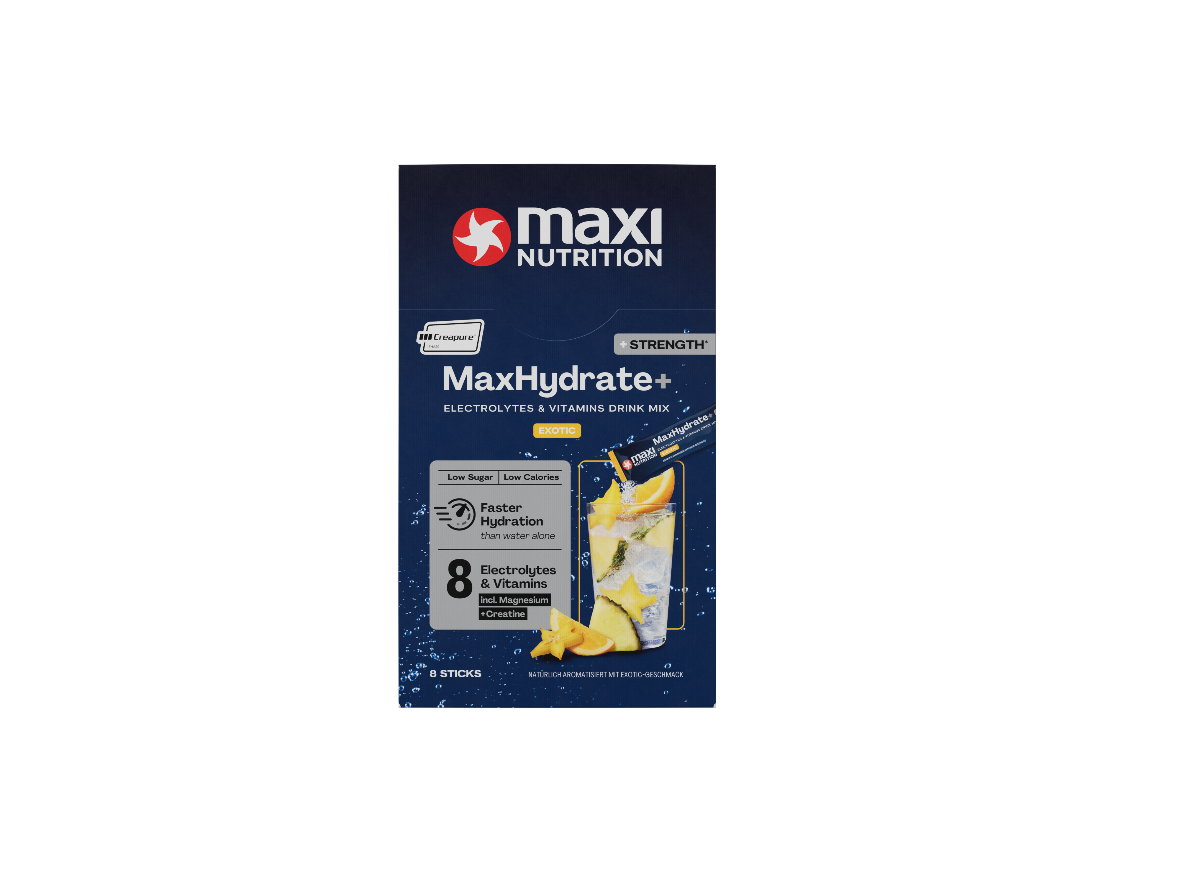 MaxHydrate+ Strength Electrolyte Drink Exotic 8 x 20 g