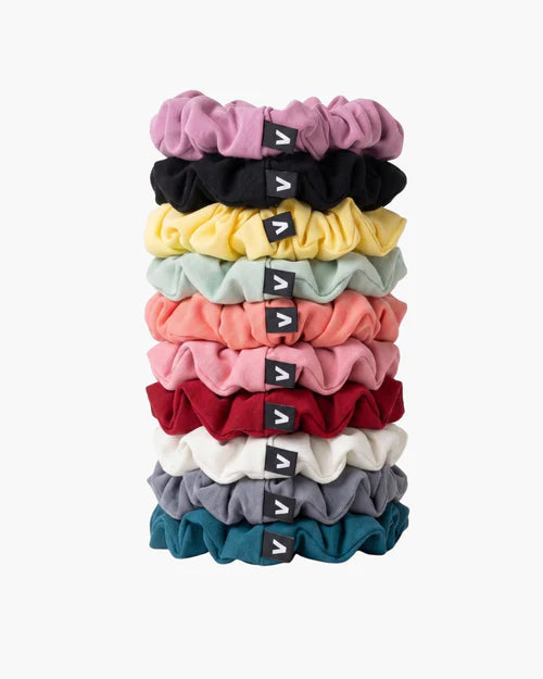 Colorful scrunchie hair ties